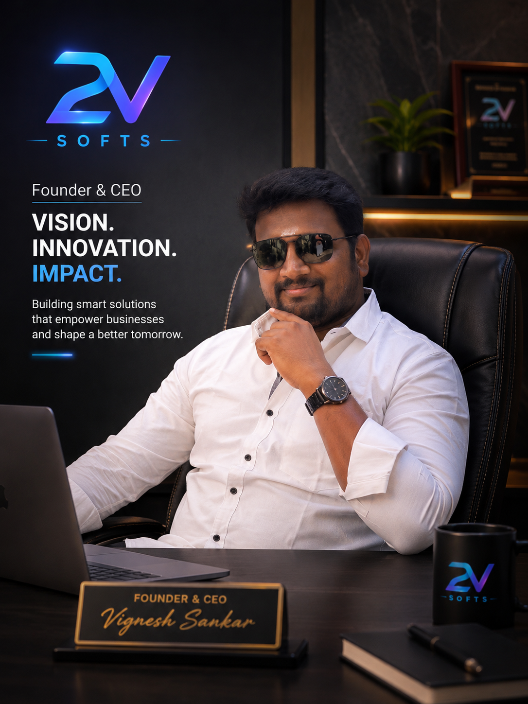 Vignesh Sankar, Founder and CEO of 2V Softs
